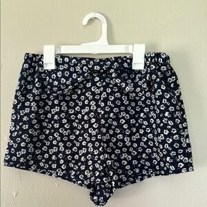 La Hearts Navy and White Floral High Waist Shorts